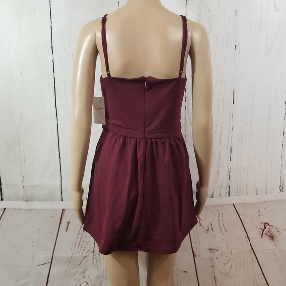 KALANI HILLIKER for Alyce Burgundy Romper Dress - Picture 2 of 7